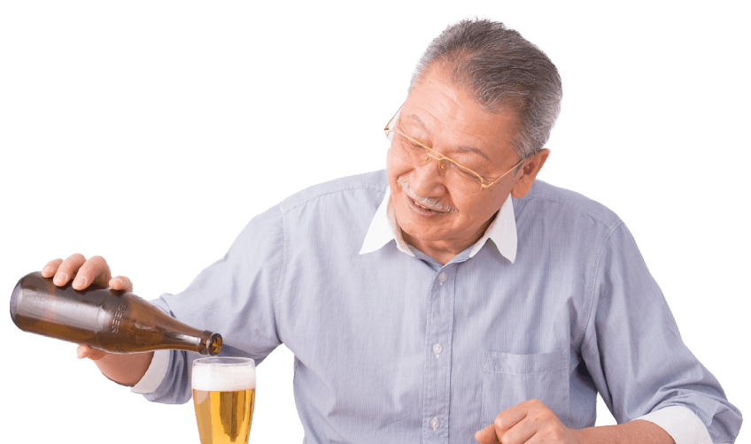 ビールを楽しむ男性